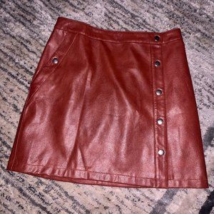 Faux leather high-waisted skirt